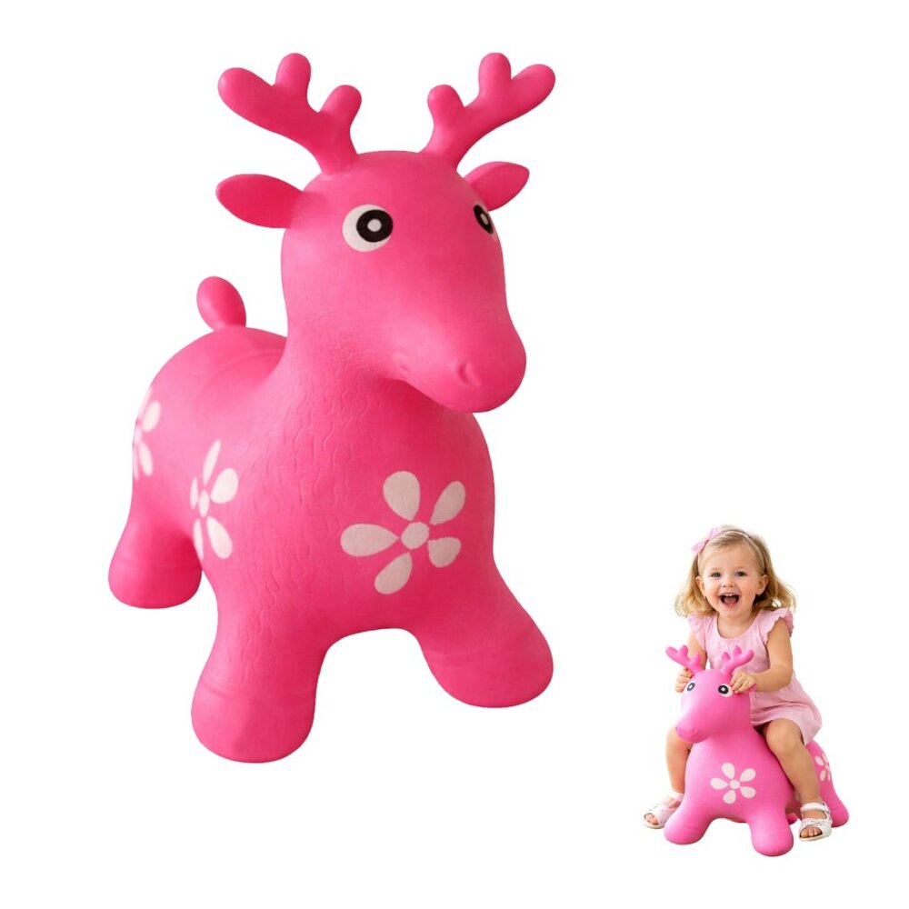 Inflatable Kids Bouncy Ride On Animal Hopper Toy - Multiple Animals & Colors